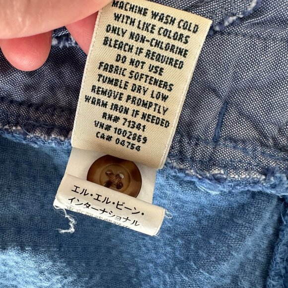 LL Bean Womens Corduroy Shirt Jacket Shacket Size M Blue Cotton Pockets Country - Picture 10 of 13